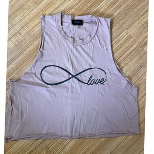 Brandy Melville Infinity Love Muscle Tank Top Mauve Pink John Galt Crop Relaxed